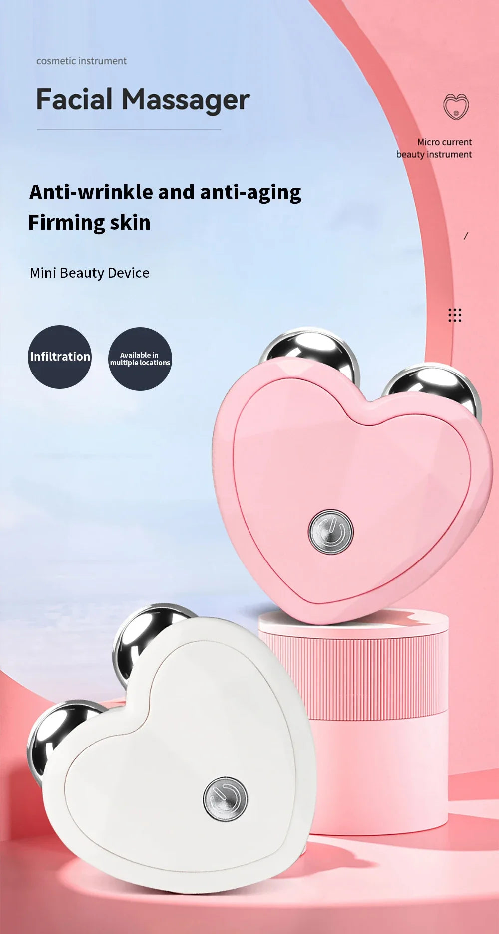 Mini Microcurrent Face Lifting Device – EMS Firming & Contouring Tool