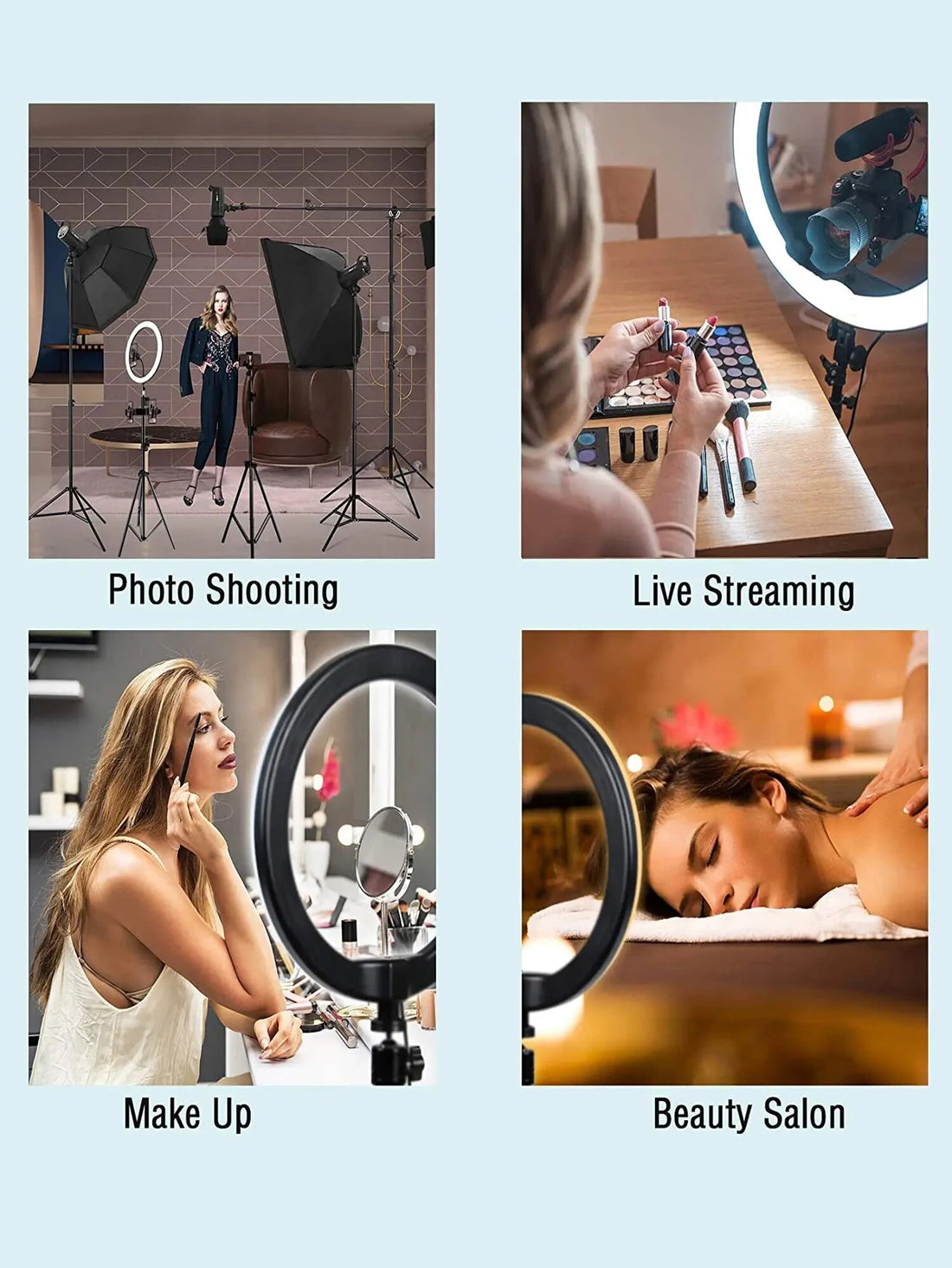 26cm Ring Light with Tripod Stand – LED Lighting for Photography, Video, Makeup, and Live Streaming