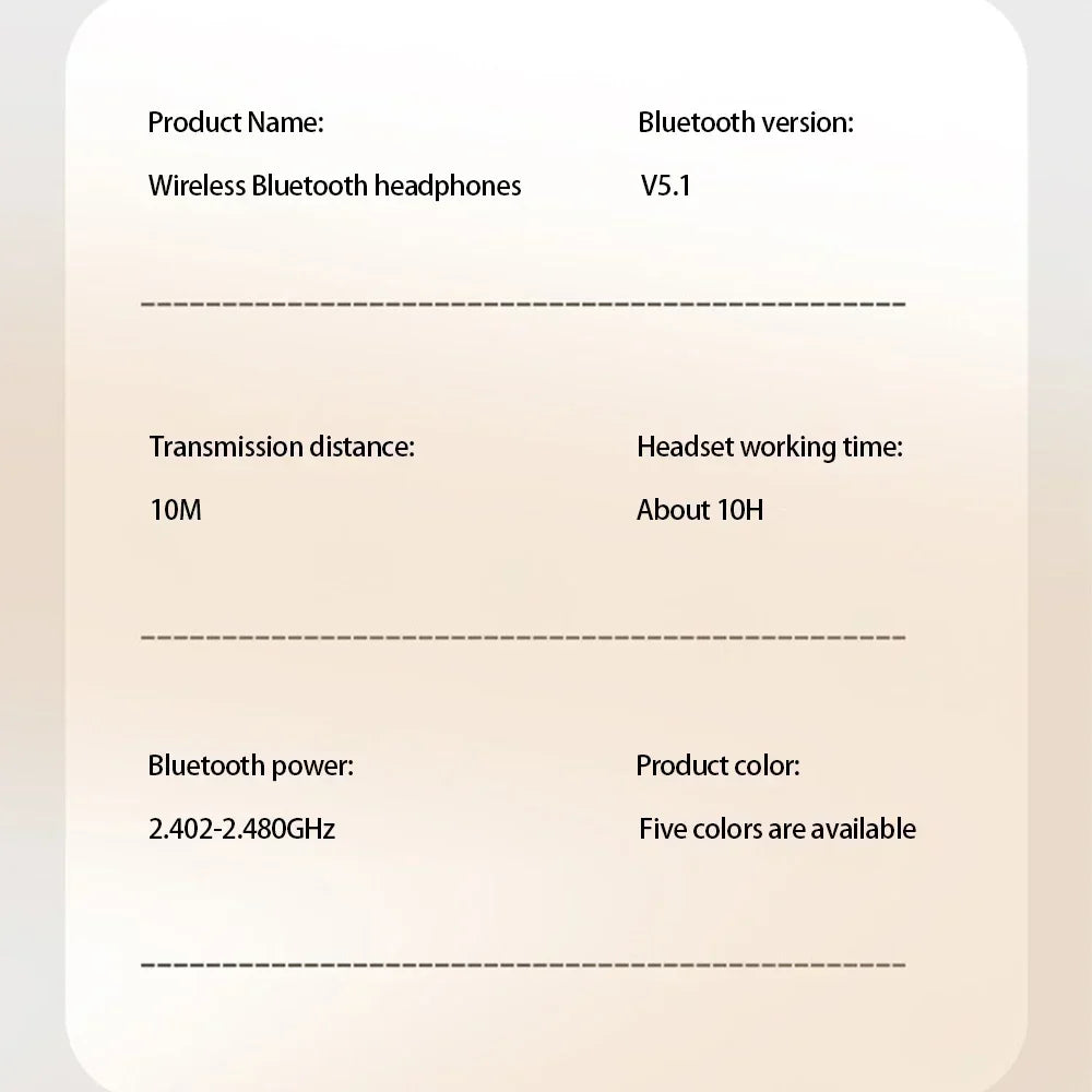 Wireless Bluetooth 5.1 Gaming Headset – HiFi Sound with Mic for Android & iOS
