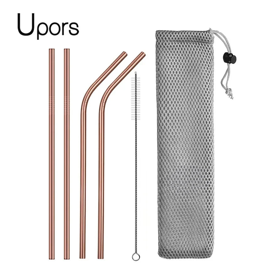 UPORS Reusable 304 Stainless Steel Straw Set