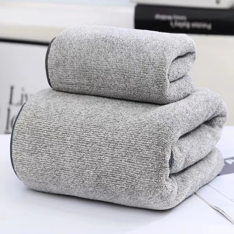 Quick-Dry Bamboo Striped Towel Set – Bath & Hand Towels