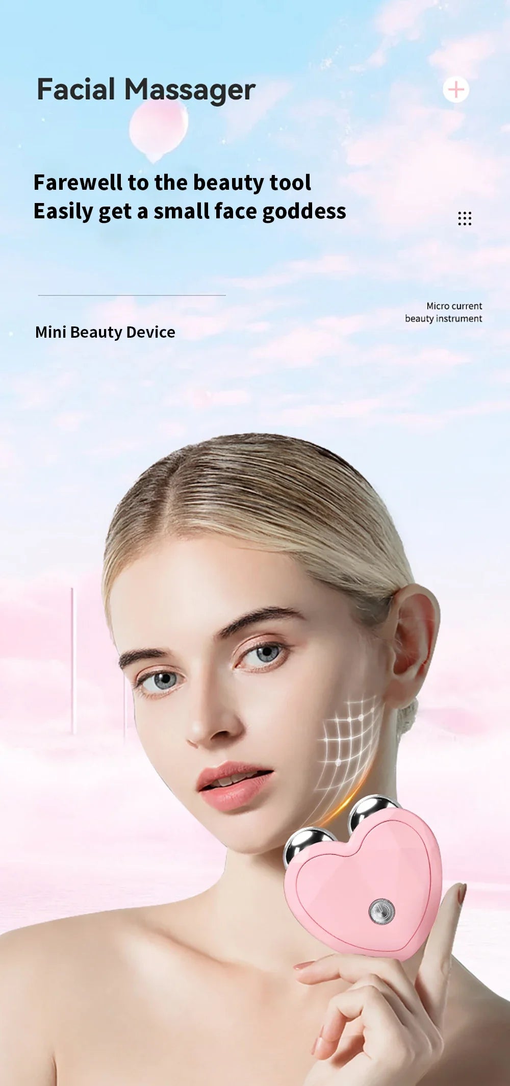 Mini Microcurrent Face Lifting Device – EMS Firming & Contouring Tool