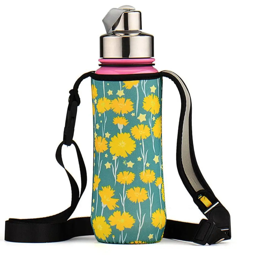 Portable Water Bottle Sleeve with Shoulder Strap – Insulated Pouch for Sports & Camping