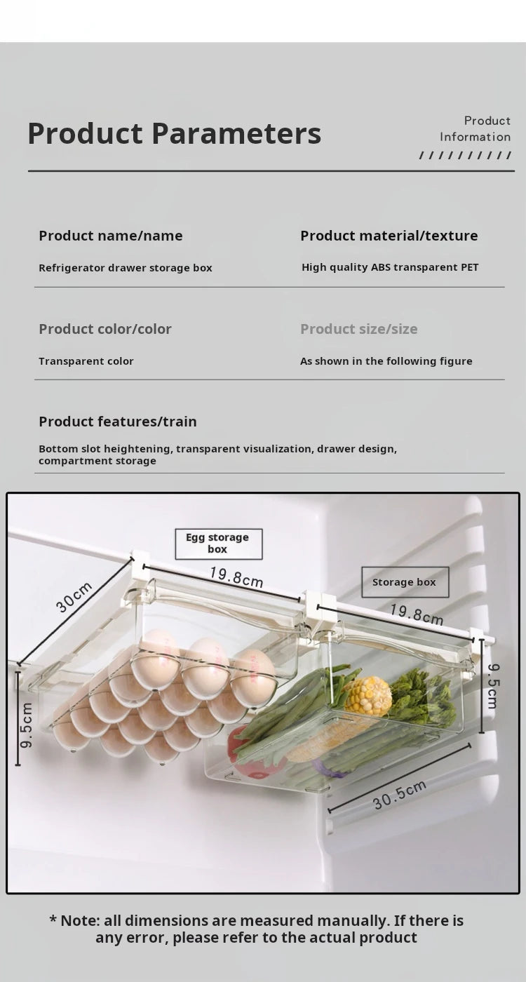 Drawer-Style Refrigerator Egg Storage Box