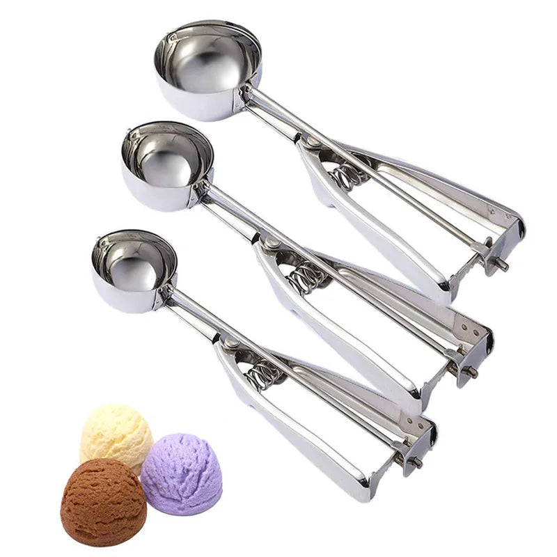 Multi-Style Stainless Steel Ice Cream Scoop Ball Digger – Handmade Ice Cube Mold, Easy Demoulding Kitchen Accessories