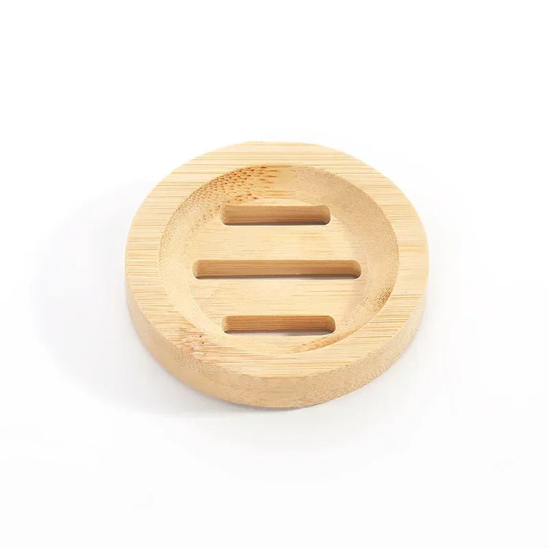 Natural Bamboo Soap Dish – Mildew-Resistant Wooden Drain Tray for Bathroom Use