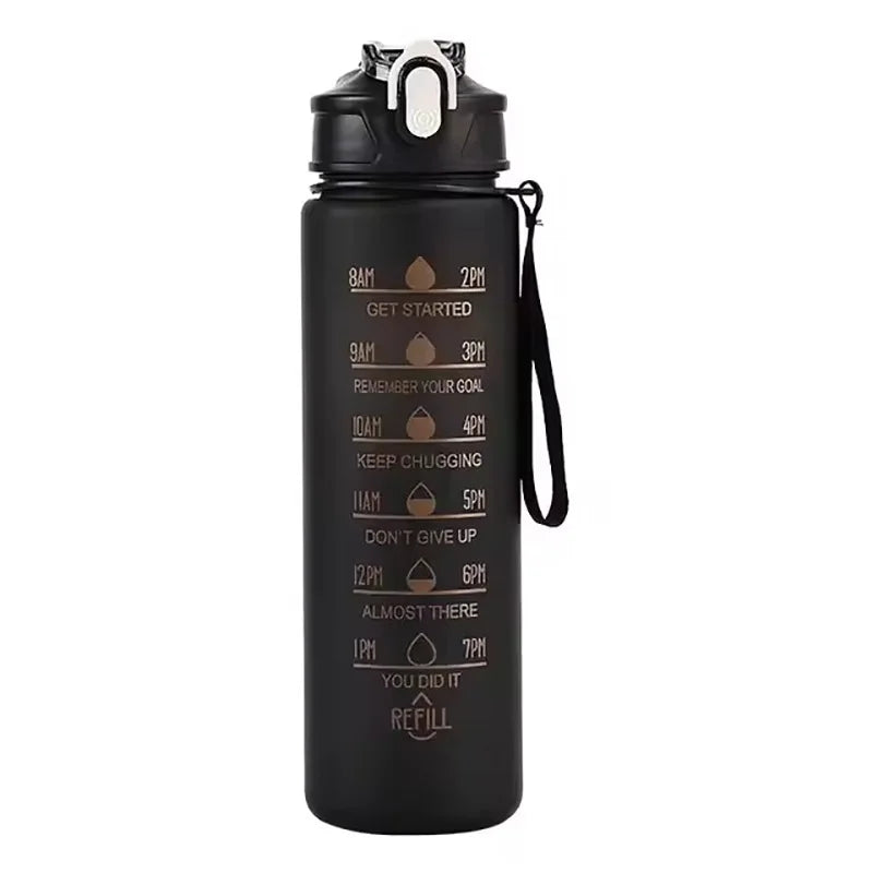 700ml Rainbow Frosted Sports Water Bottle – With Straw & Gradient Design