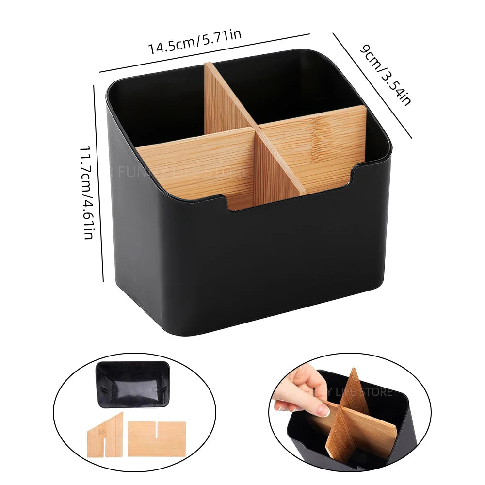Bamboo Electric Toothbrush & Toothpaste Organizer