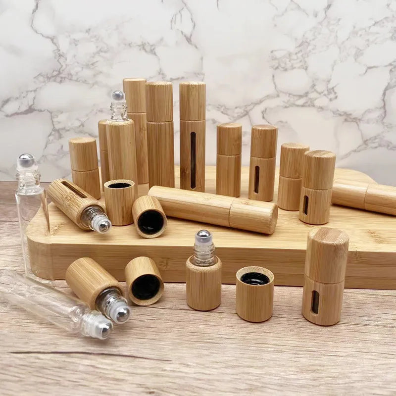 Bamboo Roll-On Bottle – 3ml/5ml/10ml Refillable Oil Container