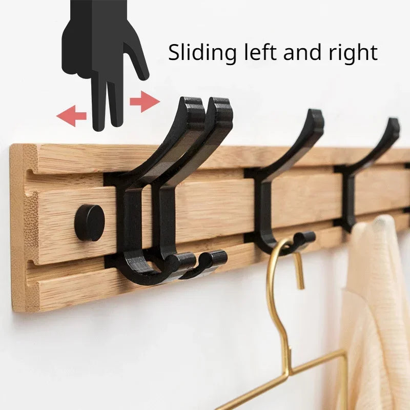 Nordic Style Bamboo Coat Rack – Bedroom & Living Room Clothes Hanger with Hooks