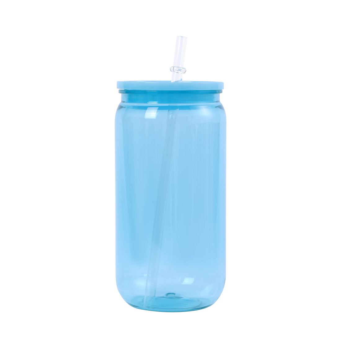 16oz Transparent Plastic Cup with Colorful Lid & Straw – Durable Drink Tumbler for Milk, Juice, Coffee