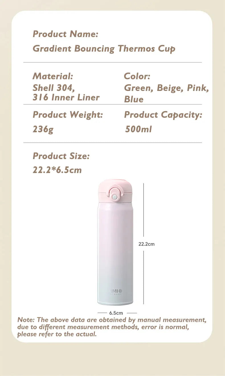 500ml 316 Stainless Steel Vacuum Insulated Tumbler – Portable Thermos Coffee Cup