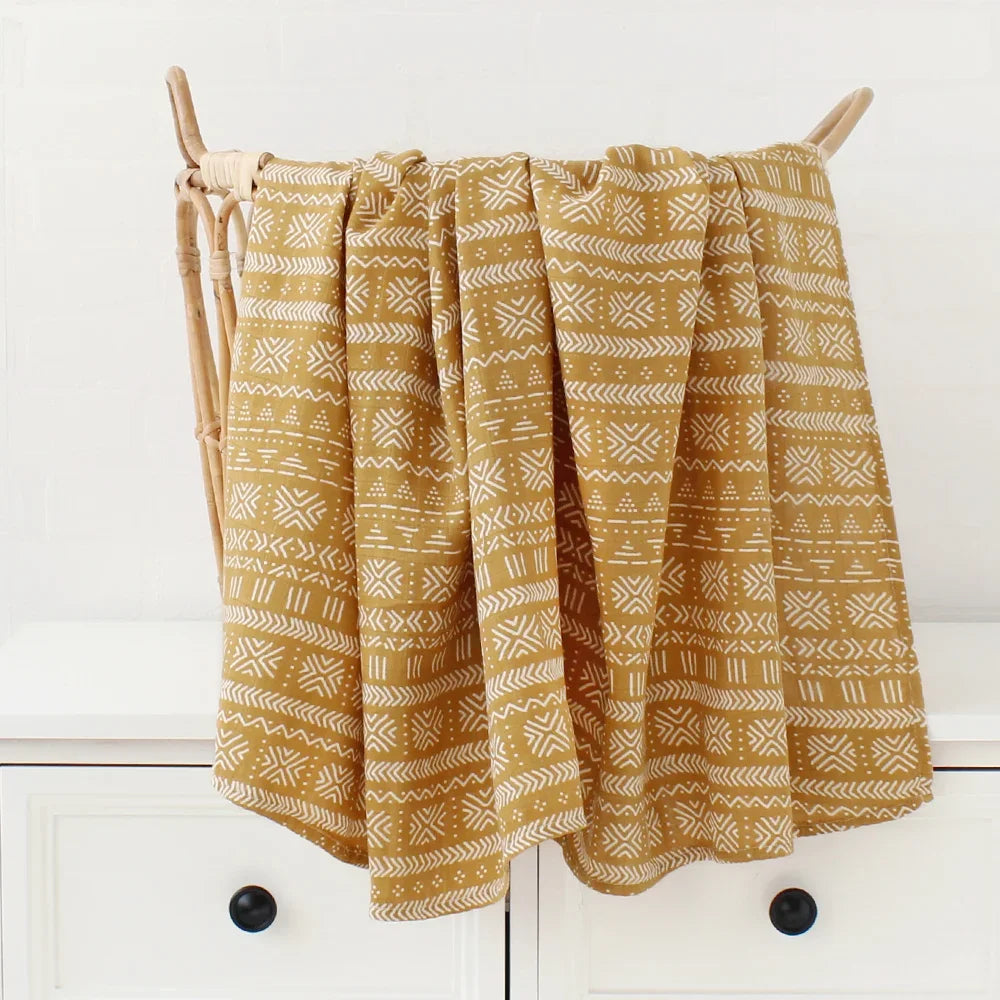 Bamboo Muslin Baby Swaddle Blanket – 120x120cm