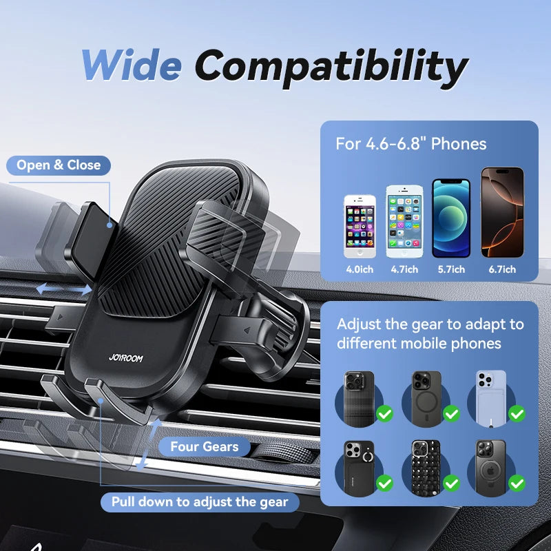 Joyroom Car Phone Holder – Air Vent Mount with 360° Rotation for iPhone, Samsung, Xiaomi, Huawei