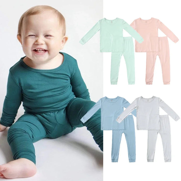 2023 Bamboo Fiber Kids Pajamas - Long Sleeve & Pants