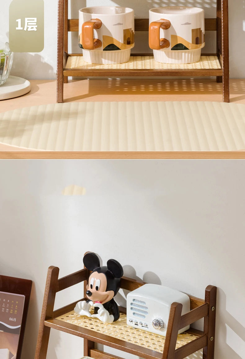 2-Tier Bamboo Kitchen Storage Rack & Organizer Shelf
