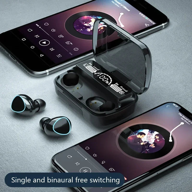 M10 Wireless Bluetooth Earbuds – LED Display, HiFi Stereo, Waterproof Gaming Headset