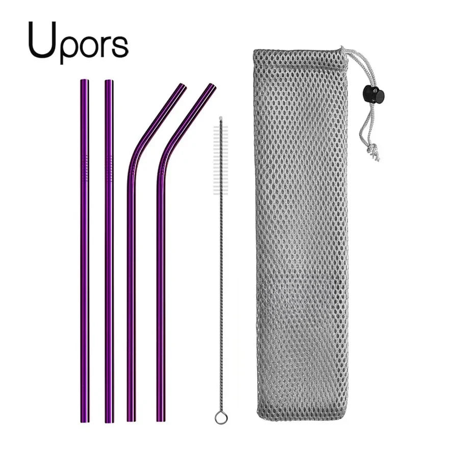 UPORS Reusable 304 Stainless Steel Straw Set