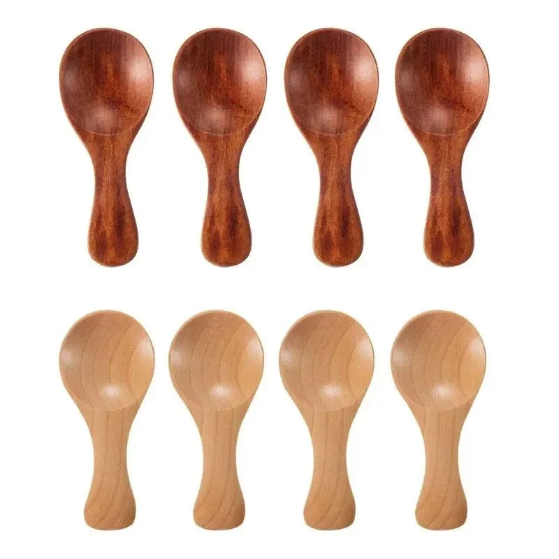 4Pcs Mini Wooden Spoons – Small Kitchen Spice & Condiment Spoons