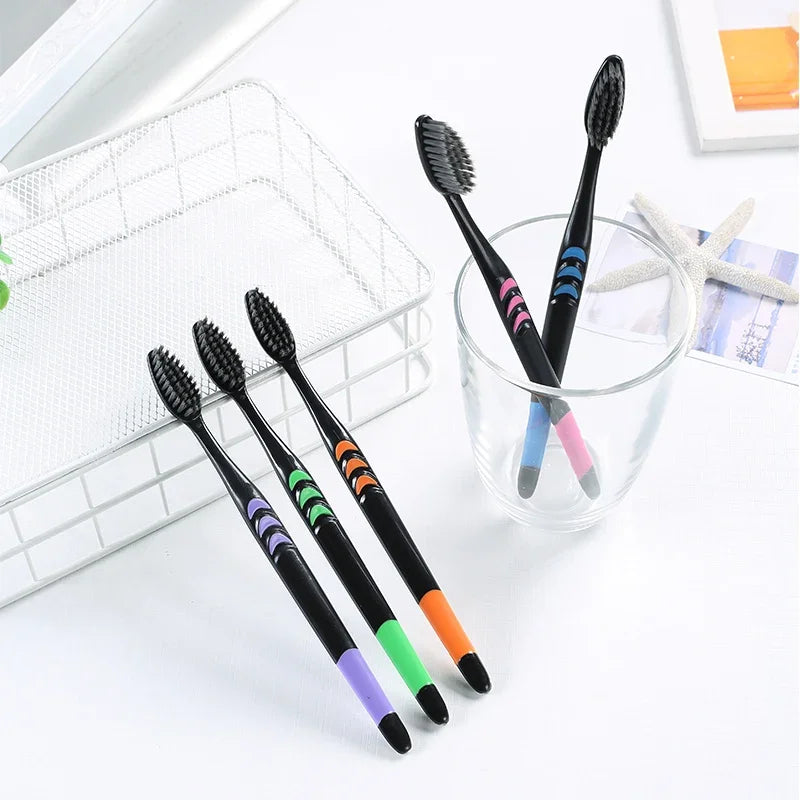 Jianpai Soft Bristle Toothbrush – Bamboo Charcoal Antibacterial Toothbrush for Adults