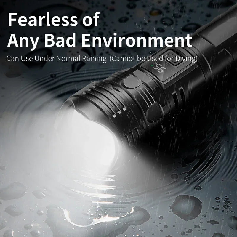 Super Bright LED Tactical Flashlight – Zoomable Emergency Torch with Built-in Battery