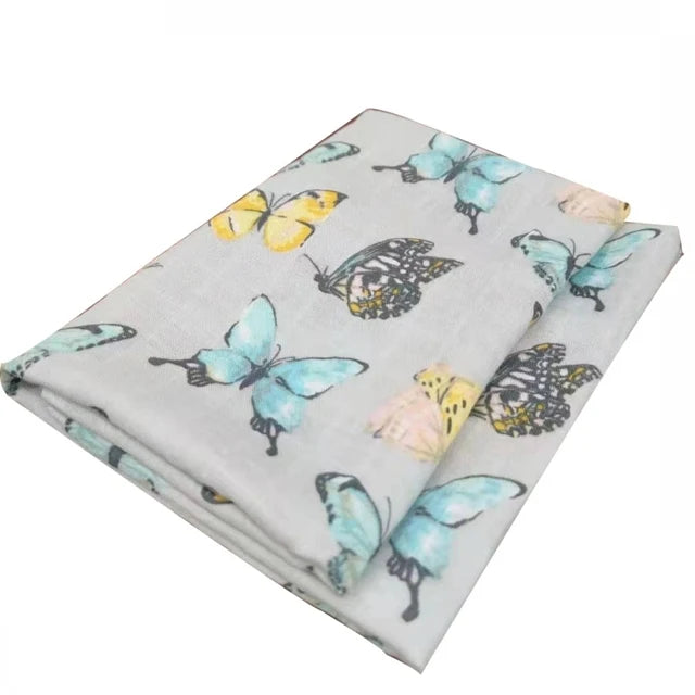 Soft Organic Cotton & Bamboo Baby Muslin Blanket/Bib Wrap