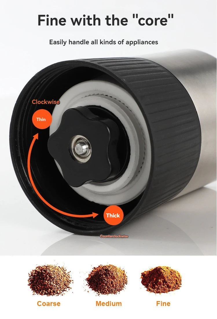 New Mini Hand Shake Manual Coffee Grinder – Stainless Steel Ceramic Core