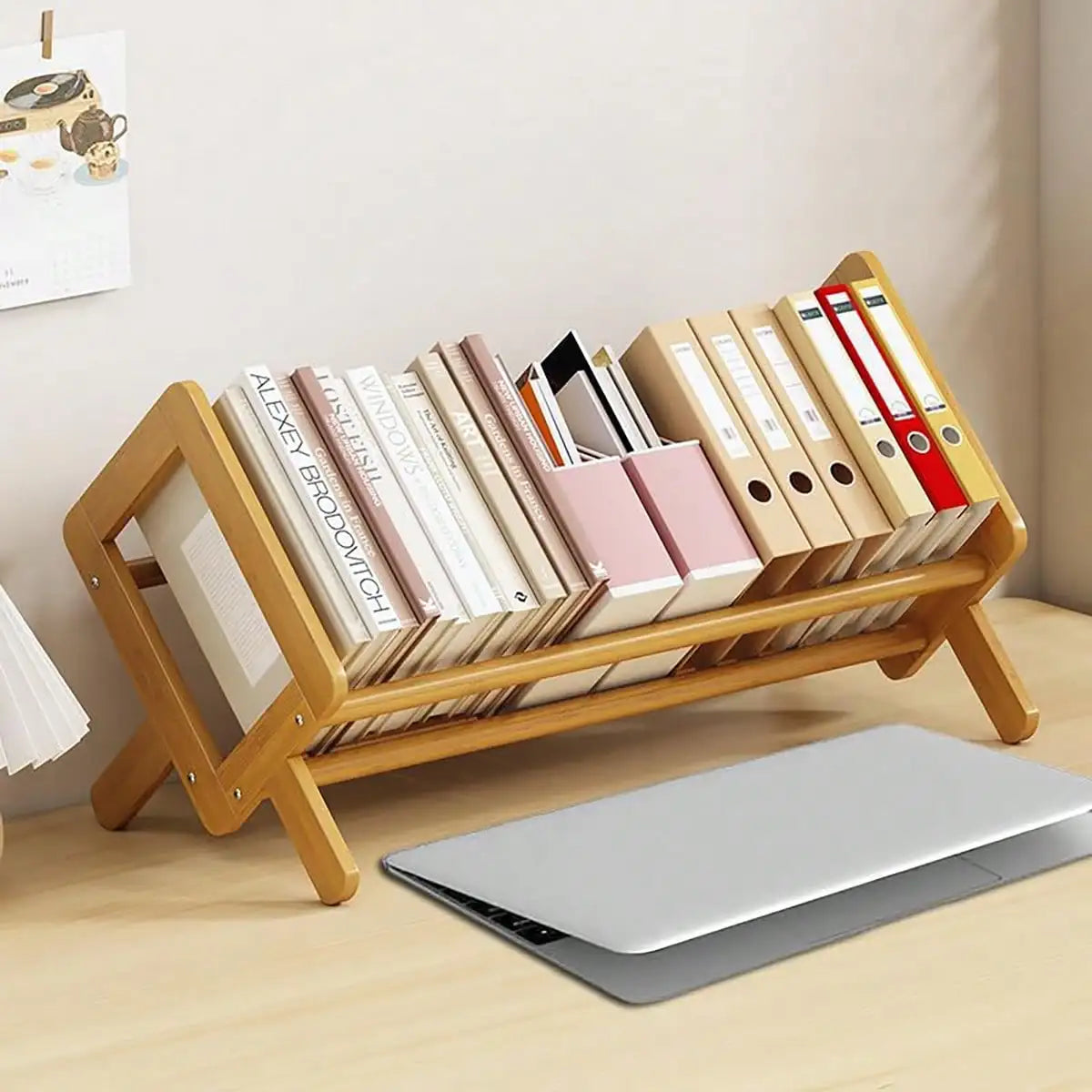 Bamboo Desktop Bookshelf – Multi-Shelf Decorative Storage Organizer for Home and Office