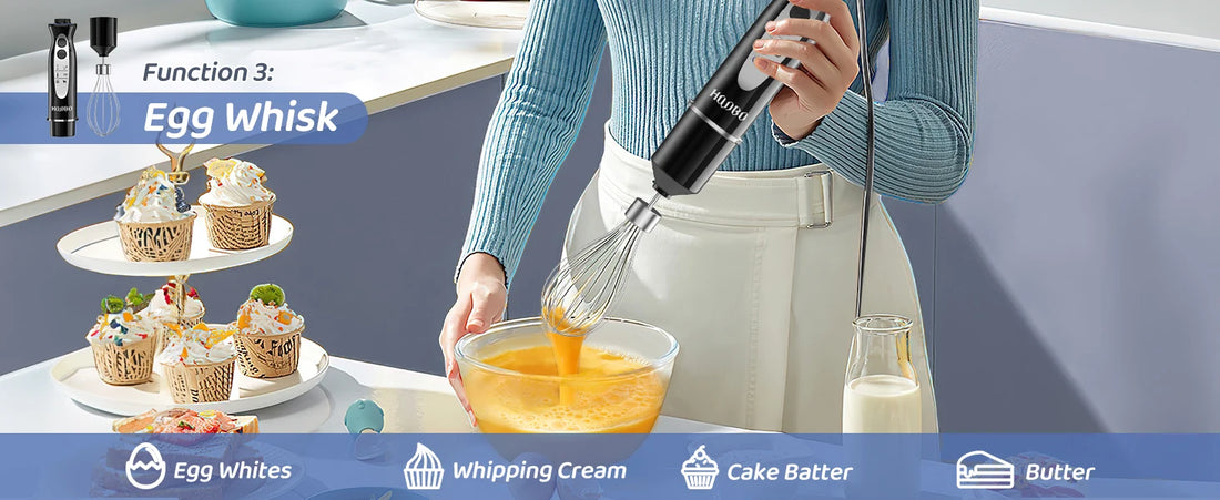 1000 Watt Powerful Handheld Immersion Blender – Vegetable, Meat, and Egg Beater for Smoothies, Sauces, Baby Food & Soups