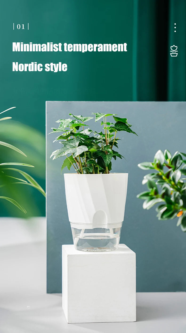 Self-Watering Hydroponic Flower Pot – Double Layer Design