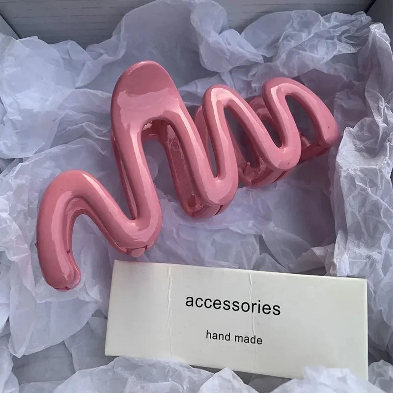 Colorful Jelly Wave Hair Claw – Korean Sweet Style Clip