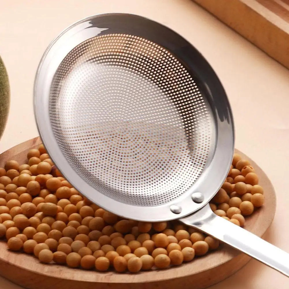 Steel Fat Skimmer Spoon – Fine Mesh Strainer with Handle for Skimming Oil, Grease, and Foam