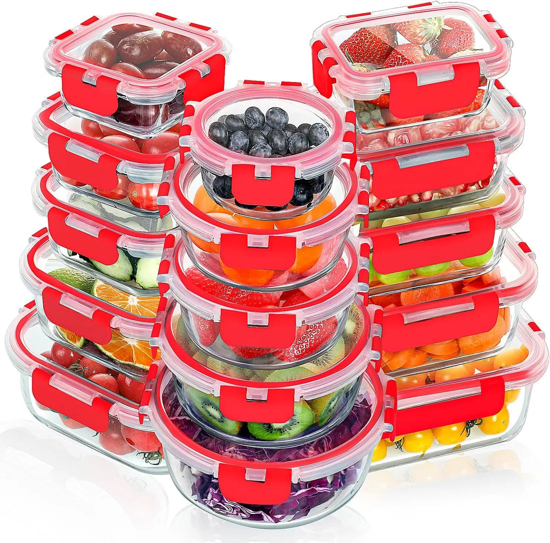 30 Pieces Glass Meal Prep Containers Set – Stackable Glass Food Storage Containers with Lids, Airtight Glass Lunch Containers
