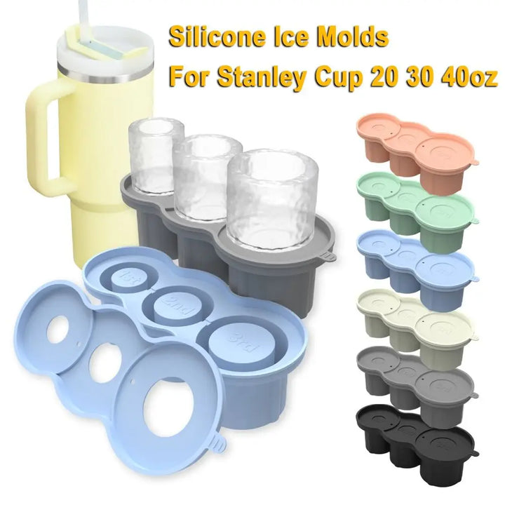 Silicone Ice Molds for Stanley Cup – Cylinder-Shaped Ice Tray for Water Bottles