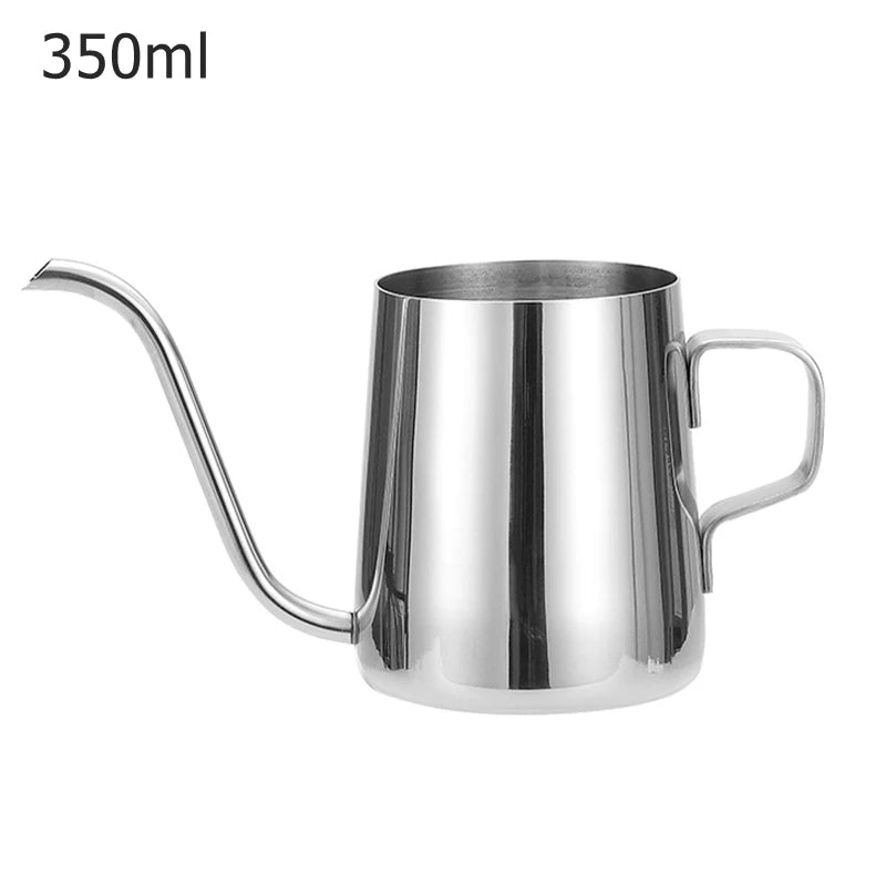 Long Narrow Spout Coffee Pot – 8.5oz/12oz Small Fine Stainless Steel Pour Over Drip Coffee Pot, Gooseneck Tea Kettle (Black)