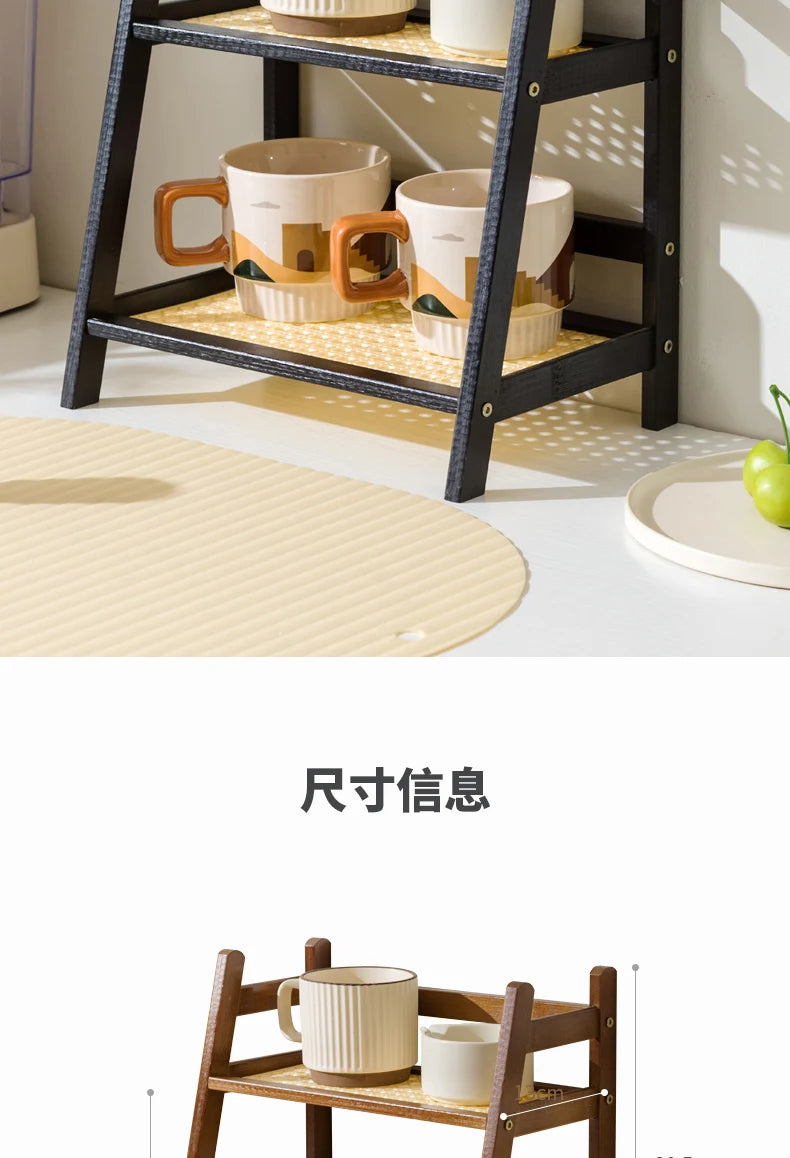 2-Tier Bamboo Kitchen Storage Rack & Organizer Shelf