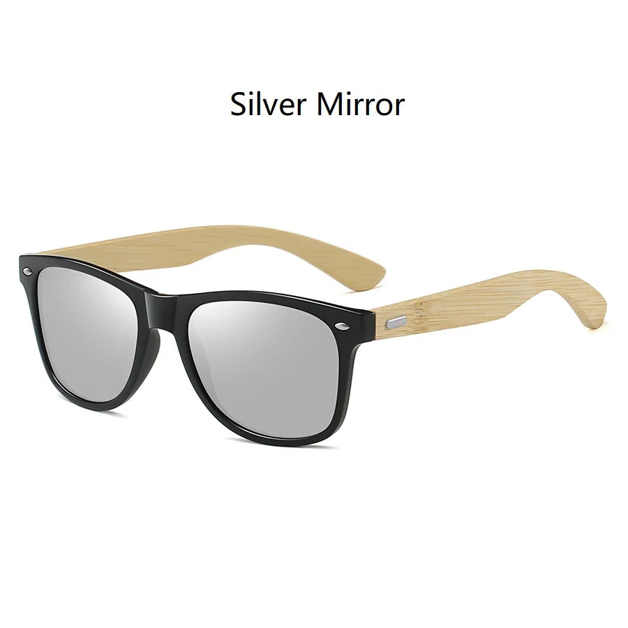Fashion Bamboo Wood Vintage Square Sunglasses – Men & Women Luxury Brand Designer Sun Glasses, Wooden Driving & Fishing UV400 Eyewear