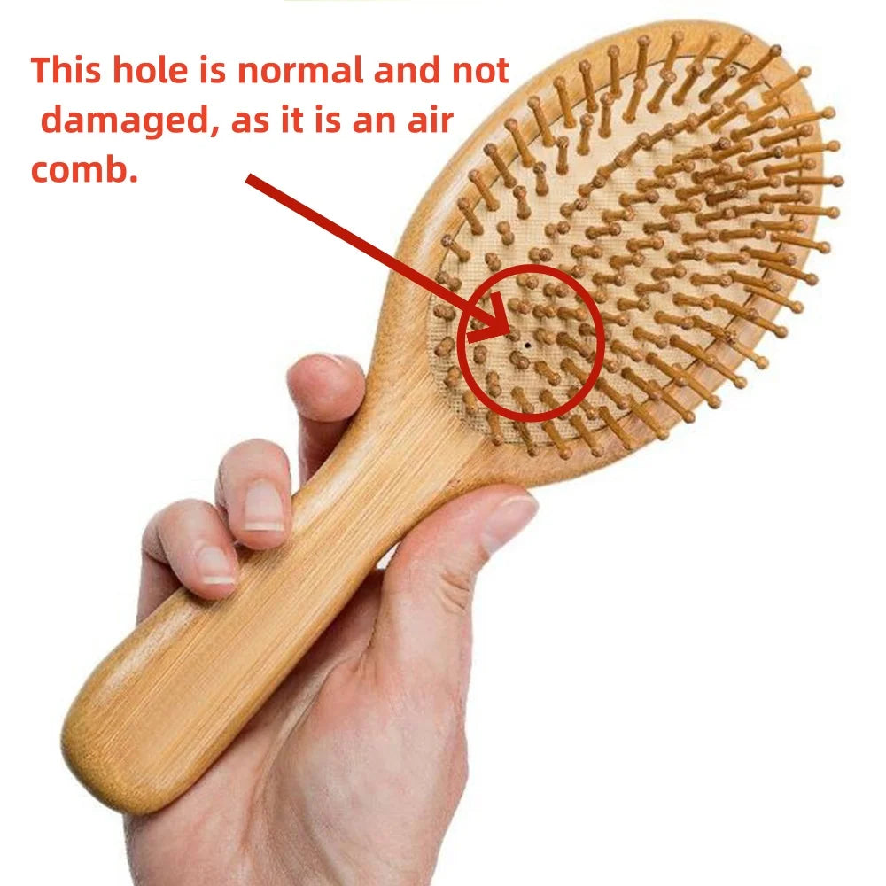 Bamboo Paddle Hair Comb – Scalp Massage & Hair Care
