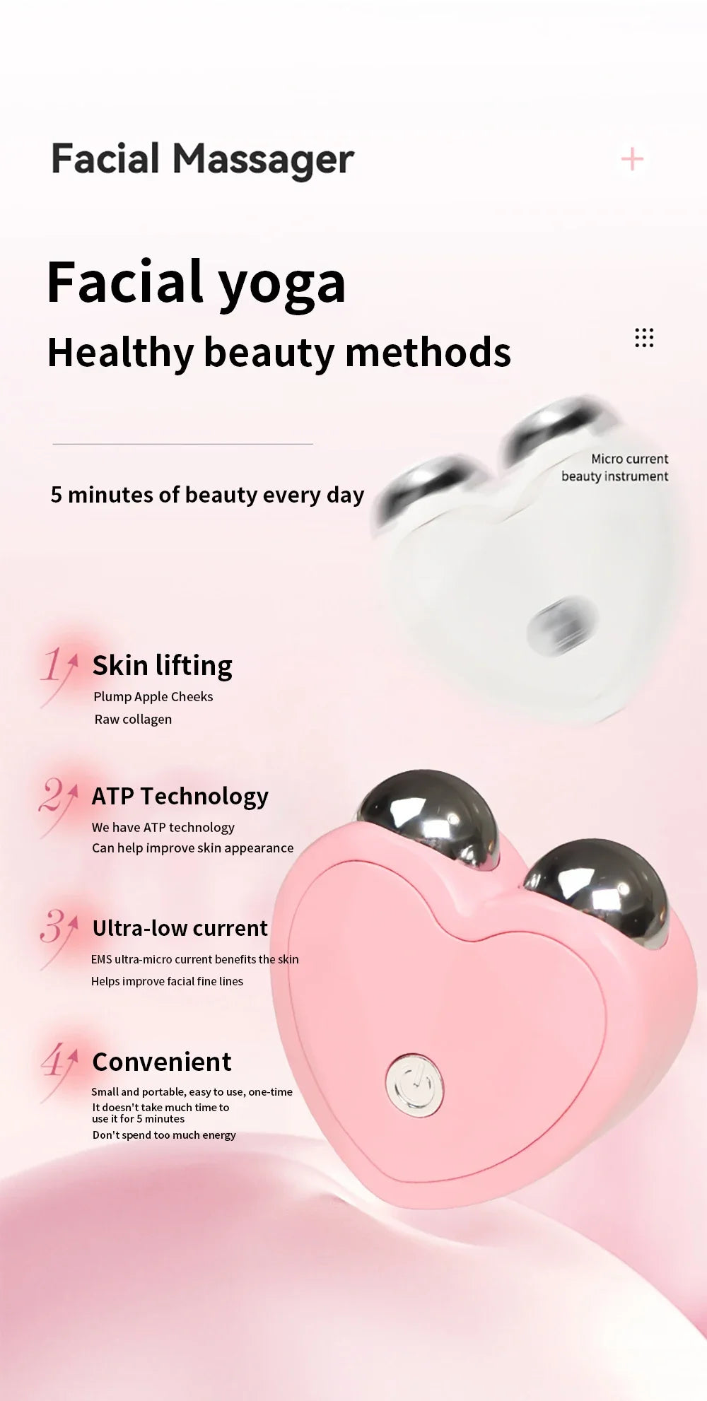 Mini Microcurrent Face Lifting Device – EMS Firming & Contouring Tool