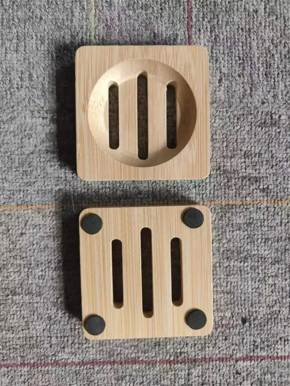 Natural Bamboo Soap Dish – Mildew-Resistant Wooden Drain Tray for Bathroom Use