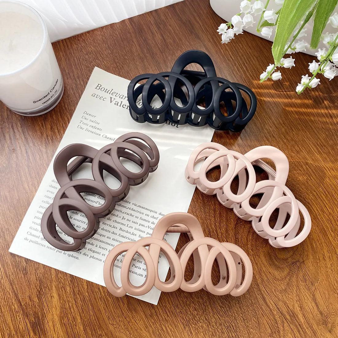Frosted Bow Hair Claw Clip – Korean Style Barrette