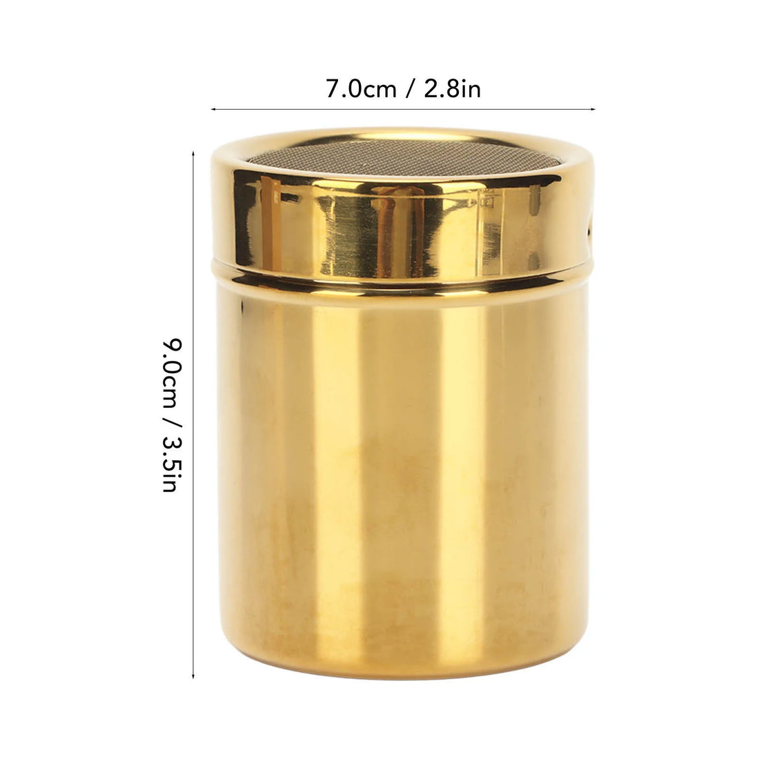 Powder Shaker – Stainless Steel Rust-Resistant Gold Fine Mesh Powder Sugar Shaker for Kitchen