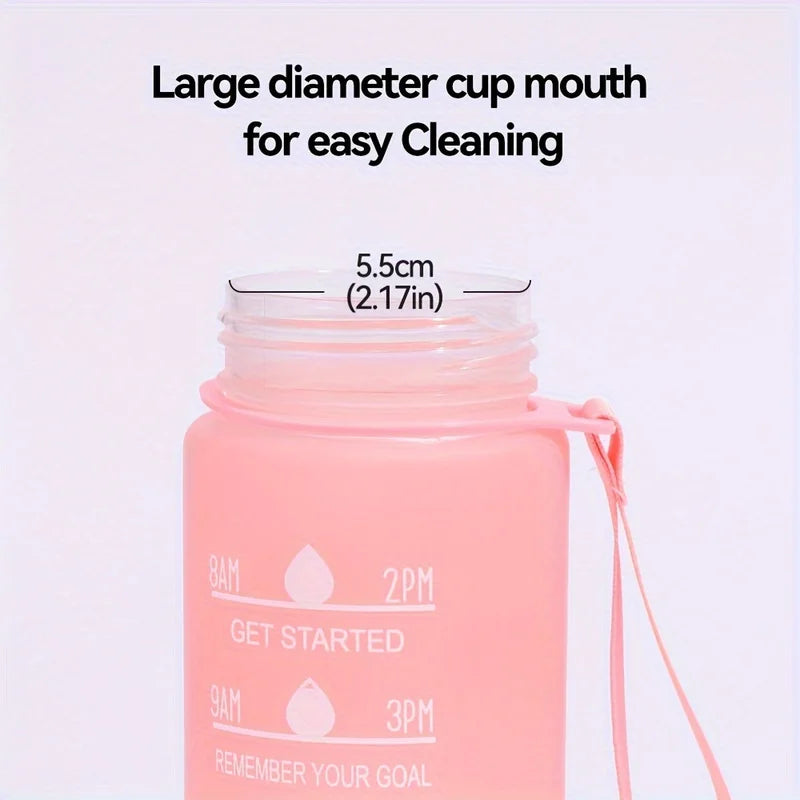 700ml Rainbow Frosted Sports Water Bottle – With Straw & Gradient Design