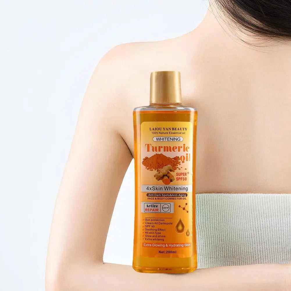 200ml Turmeric & Ginger Essential Oil – Deep Hydration Face & Body Moisturizer