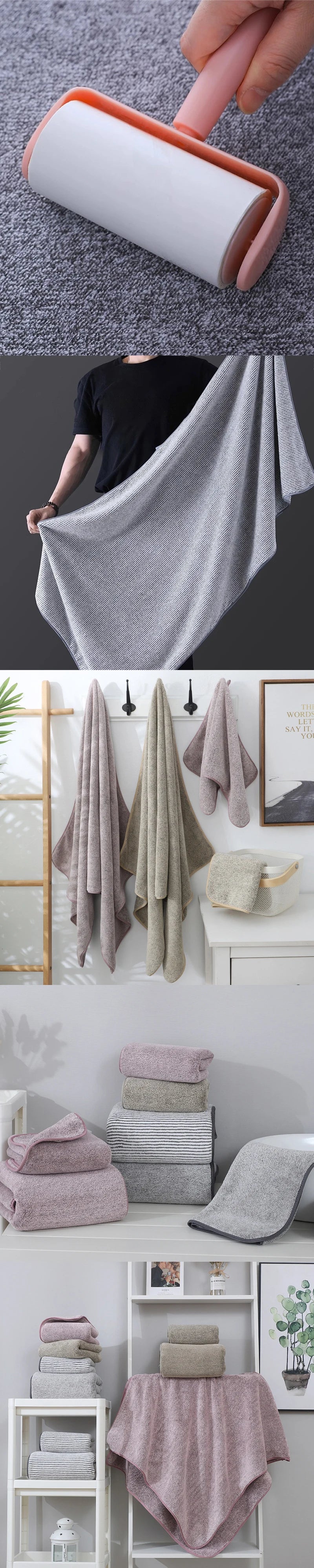 Bamboo Charcoal Coral Velvet Bath Towel – Super Absorbent