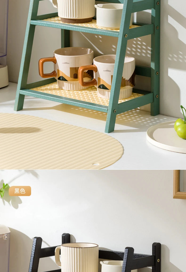 2-Tier Bamboo Kitchen Storage Rack & Organizer Shelf