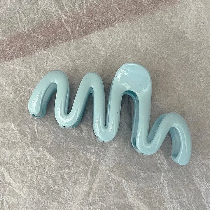 Colorful Jelly Wave Hair Claw – Korean Sweet Style Clip