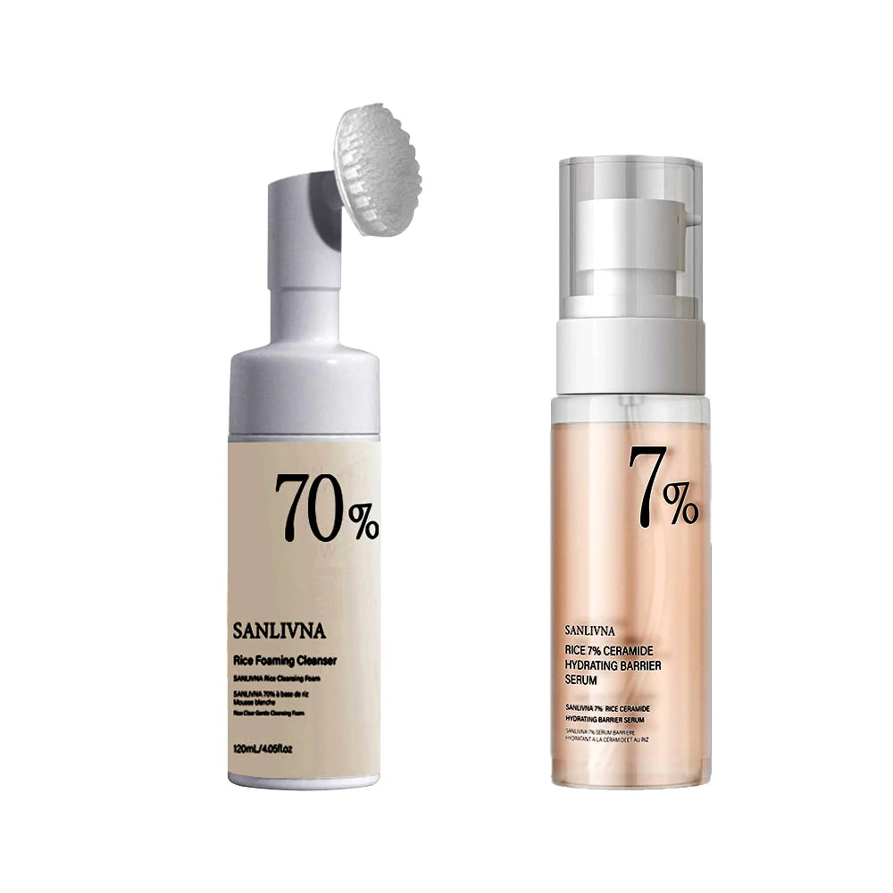 Rice Skincare Set – Toner, Serum & Cleansing Foam with Niacinamide