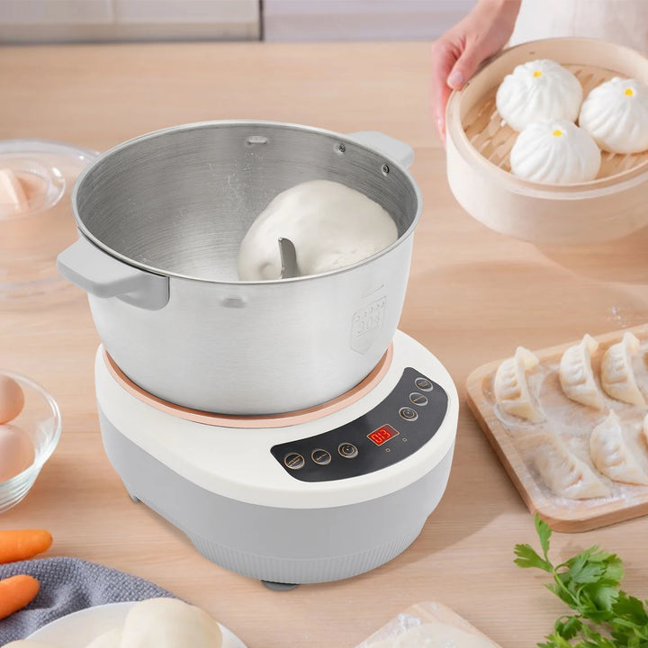 5L Electric Noodle Machine – Silver Household Noodle Making Dough Mixer with 304 Stainless Steeless Steel Silicone ABS 110V 60Hz