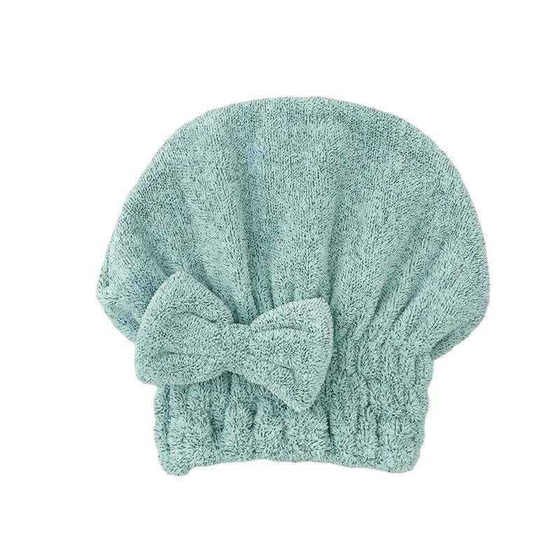 Bamboo Hair Towel Wrap – Microfiber Hair Drying Shower Turban with Bowknot